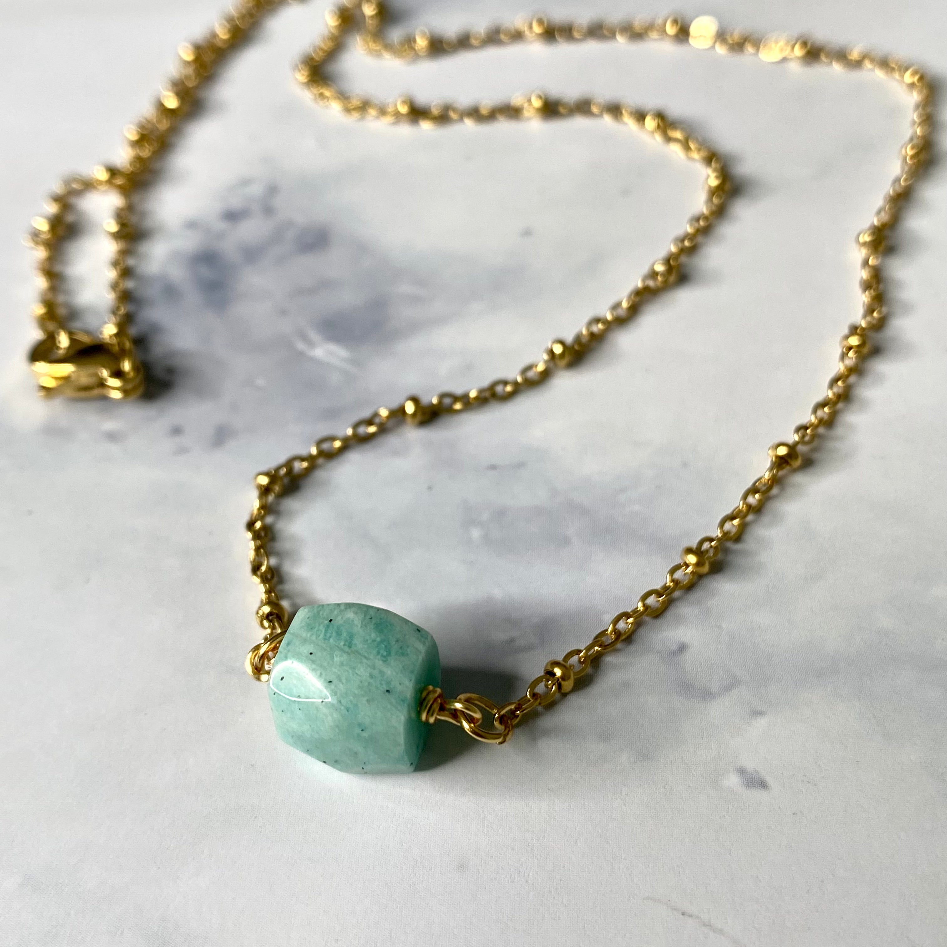 Amazonite Drop Necklace